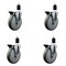 Service Caster 6'' Gray Poly Swivel 1-1/2'' Expanding Stem Caster Set with Brake, 4PK SCC-EX20S614-PPUB-PLB-112-4 - alternate 1